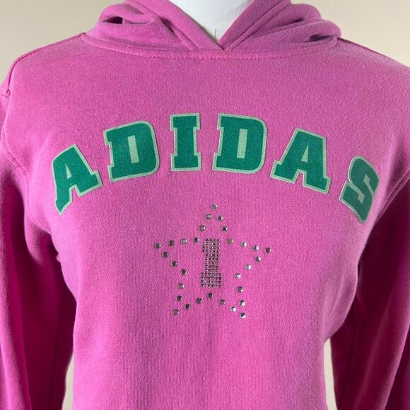RARE 2006 Adidas Y2K Pink Rhinestone Hoodie - Picture 2 of 3